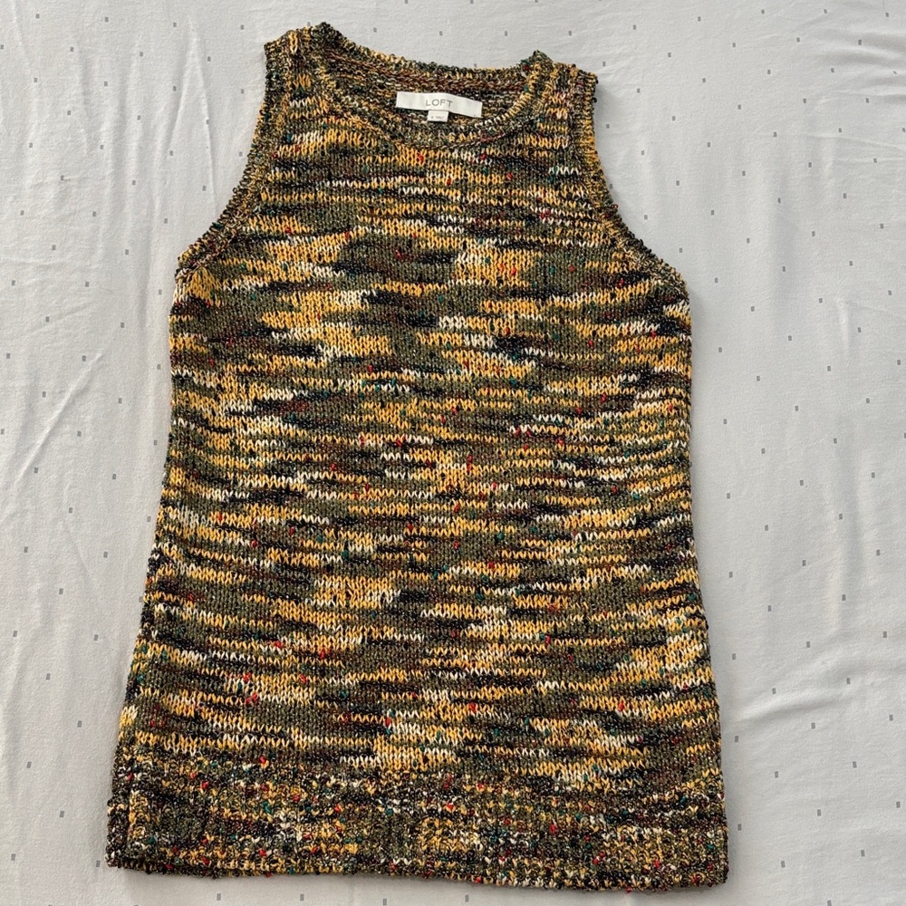 LOFT Earthy Tones Knit Tank Top